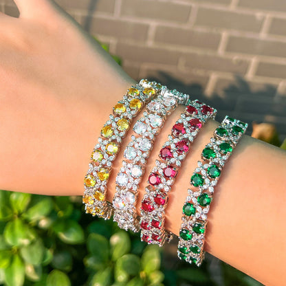 European And American Fashion Refined Zircon Bracelet Micro-inlaid Sapphire Rhinestone