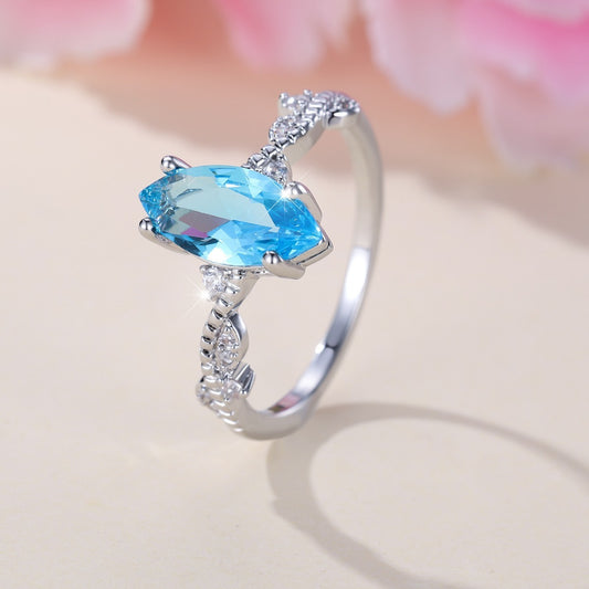 Fashion Personality Navy Blue Horse Eye Ring