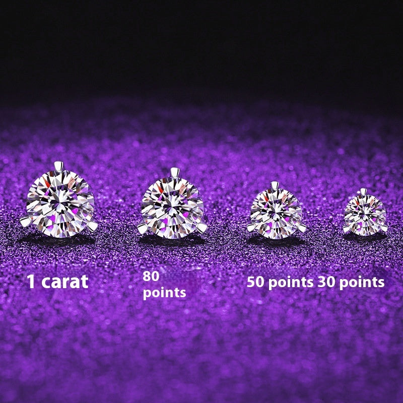 Three-Claw Moissanite Stud Earrings in Louisiana | Classic Women's Jewelry