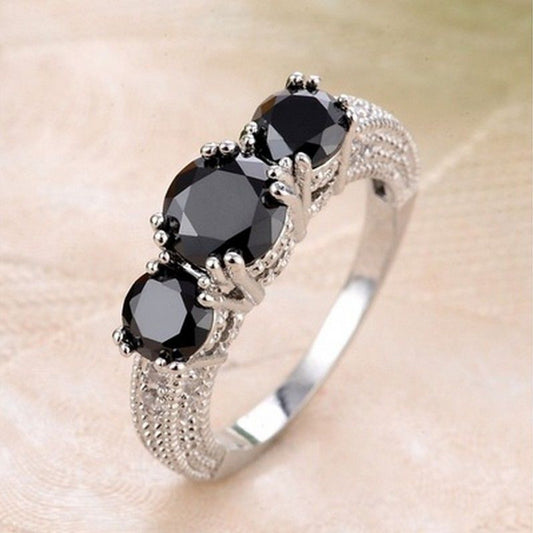 Wish Cross-border AliExpress European And American Three Stone Ring