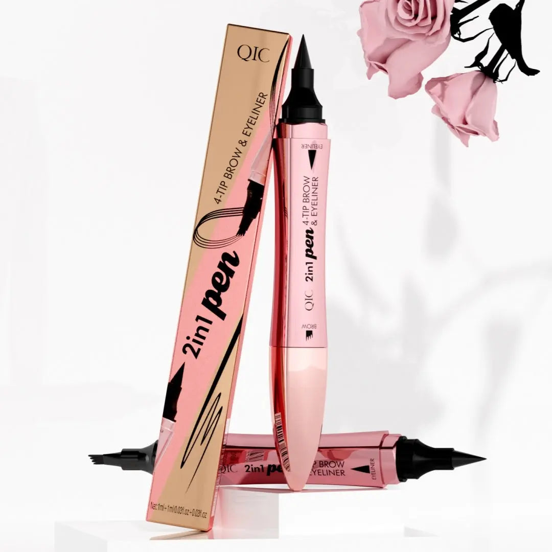 Double-headed 3D Micro-carved Liquid Four-fork Eyebrow Pencil Eyeliner 2-in-one Dual-purpose Eye Louisiana Mart