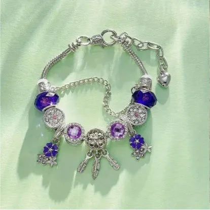 Shining Diamond Purple Dreamcatcher Bracelet