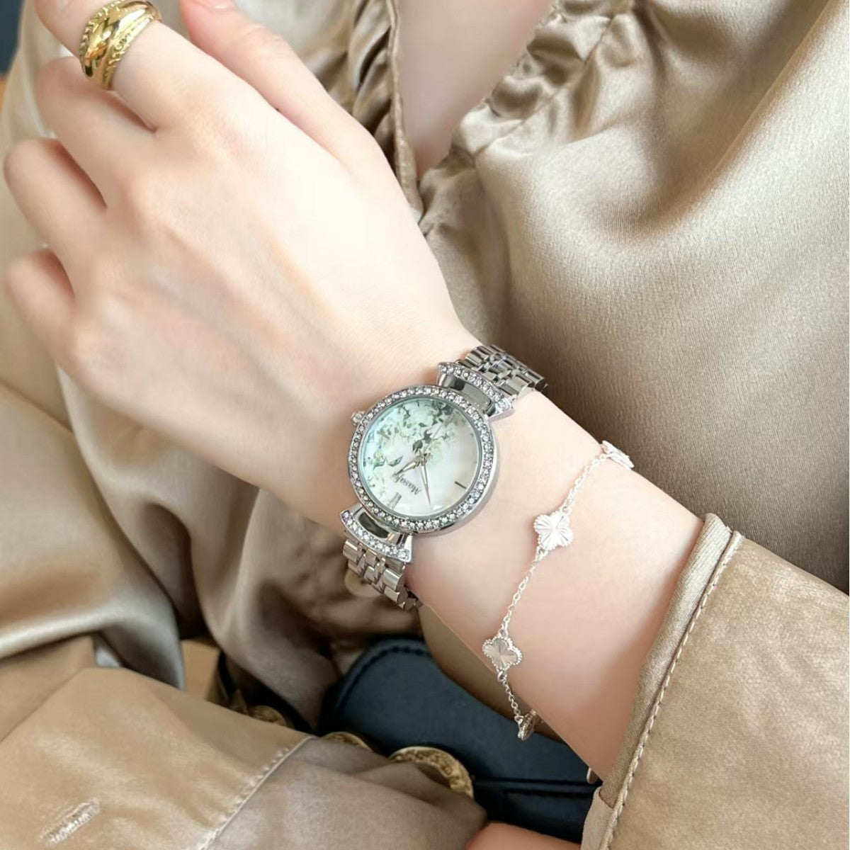 Women's Marble Dial Watch