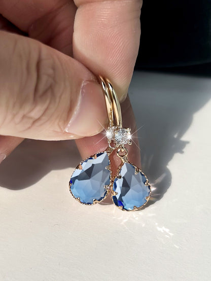 Fashion Glass Crystal Love Heart Earrings Women