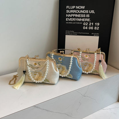 Embroidered Crossbody Bag - Vintage Ethnic Style Tassel Purse