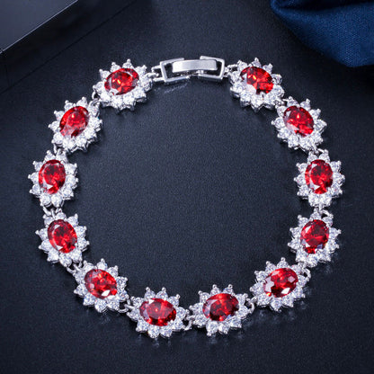 18K Real Platinum Plated Exquisite Super Zircon Bracelet