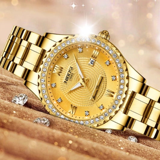 Women's Waterproof Watch Luminous Date Display Steel Band