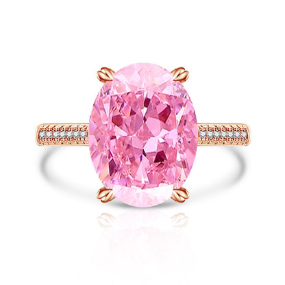 Female Versatile Casual Papalacha High Carbon Diamond Ice Flower Ring