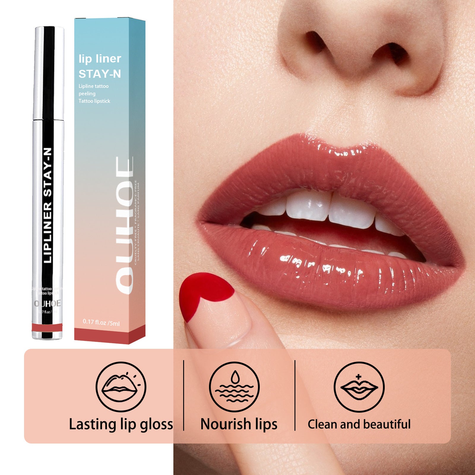 Lip Liner Pen Dark Brown Waterproof Long Lasting Plump Soft Lip Gloss Makeup Cosmetics Louisiana Mart