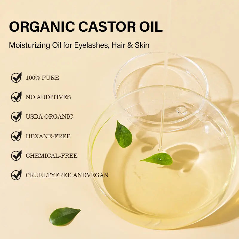 100% Pure Castor Oil Skin Care Massage Basic Oil Hair Eyebrow Eyelash Care Louisiana Mart