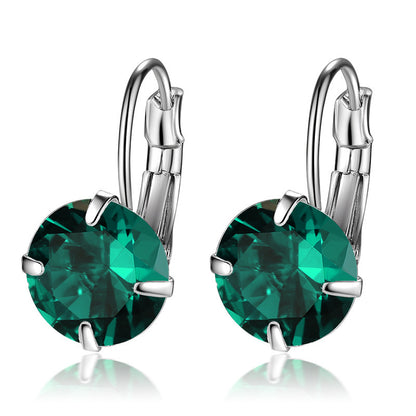 Single Zircon Colorful Ear Clip Simple Fashion Elegant European And American