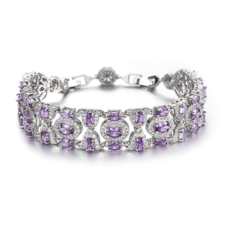 Colorful Light Luxury Full Diamond Women's European And American Fashion Bracelet