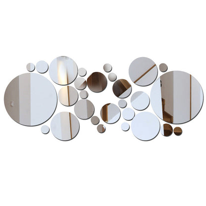 Big And Small Circles Mirror Sticker 3D Stereo Acrylic Wall Decoration Louisiana Mart