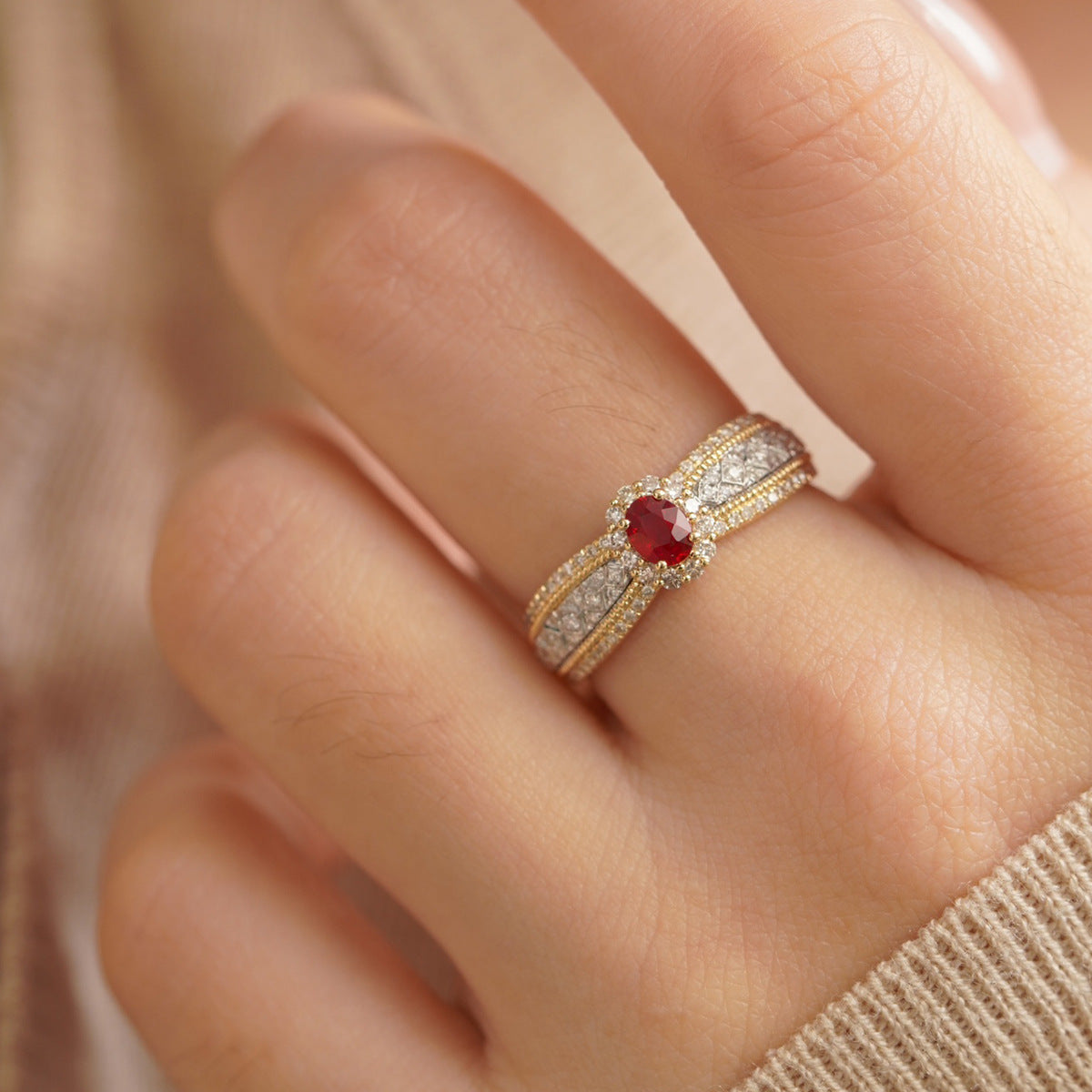 S925 Sterling Silver Compound Ring For Women