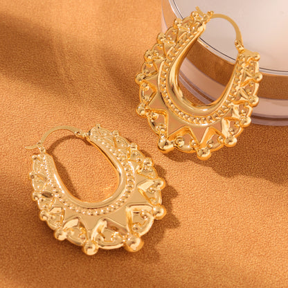 Personalized Gear Texture Earrings Stainless Steel Girls